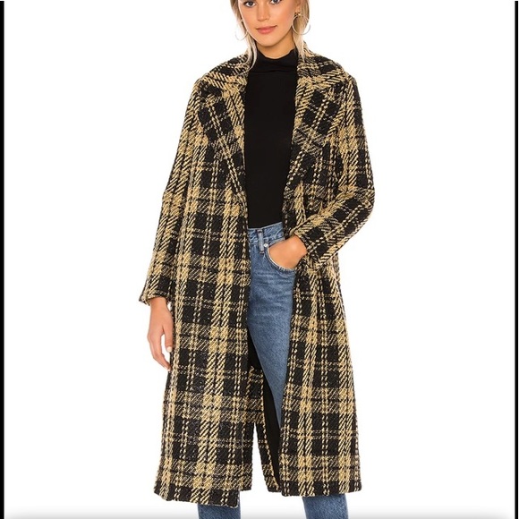 Tularosa Jackets & Blazers - TULAROSA Size Small Valentina Plaid Coat Black & Tan Metallic Academia $298NEW